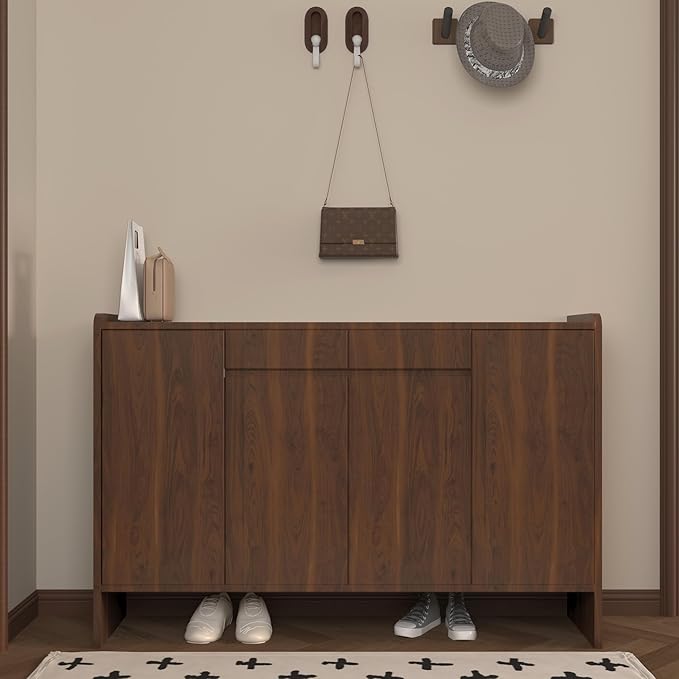 BOMENG Walnut Wood Contact Paper 16x79 inch Dark Brown Wood Wallpaper Peel and Stick Waterproof Removable Faux Wood Grain Vinyl Wrap Vintage Countertop Paper for Drawer Liner Cabinets Walls Desk