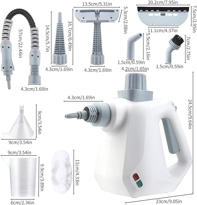 Petyoung Handheld Steam Cleaner, Professional Pressurized Steam Cleaner with 9 Accessories, Multipurpose Steam Cleaner for Home Use, for Cleaning Floor Upholstery Grout Window and Car
