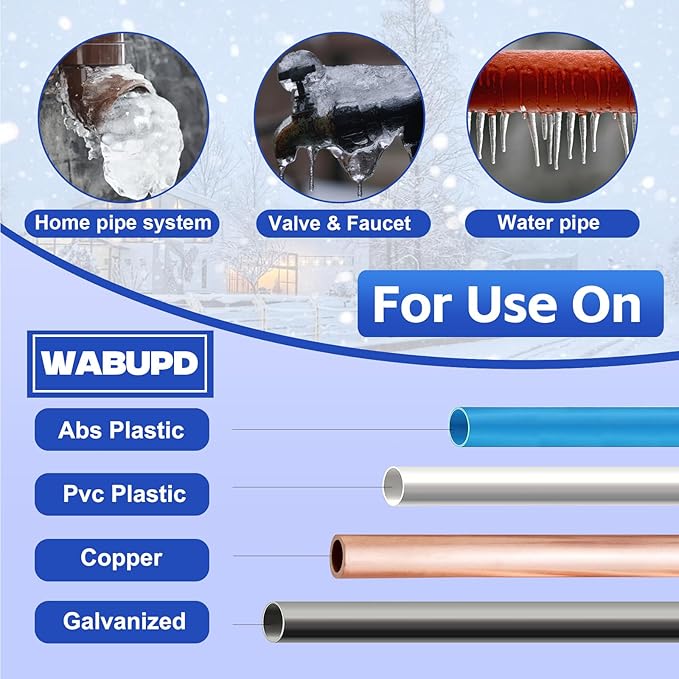 3FT-200FT Heat Tape for Water Pipes, -40°F Deicing Pipe Heat Cable,Electric Heating Cable Pipe,Frezze Protection for Heat Trace Cable for Metal, Plastic Home Pipes,Gutter,120V 5W/ft（120FT）