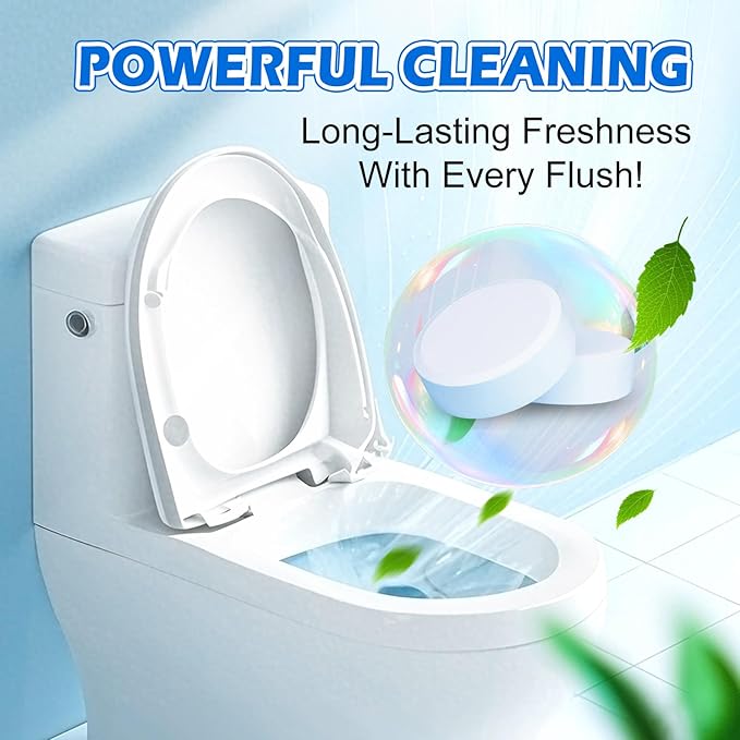 Automatic Toilet Bowl Cleaner-Deep Cleaning Bleach Tablets, Descale & Deodorize, Fresh Scent, Septic Safe–toilet tank tablets easy to use .Delight Your Bathroom Time!(50 Pack) Long-Lasting recommend