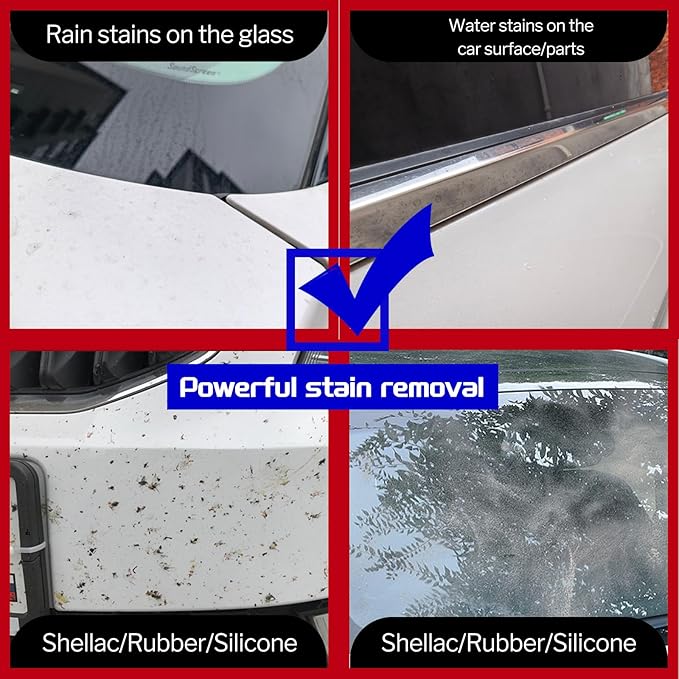 Windshield Oil Film Remover Spray, Anti-Fog & Hydrophobic Rain Repellent, Effortlessly Removes Stubborn Grease, Water Spots, Road Grime, for Car Glass Interior and Exterior