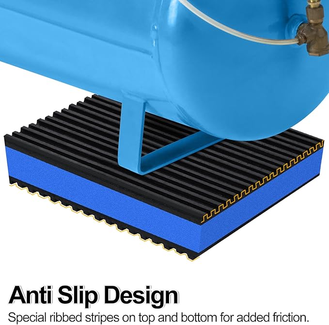 8 Pack Anti Vibration Pads for Washing Machine 3"x3"x7/8", Sound Isolation Vibrating Pad Ribbed Rubber Damping Mat EVA Center for Air Compressors, Conditioner, Treadmill, HVAC Washer Dryer