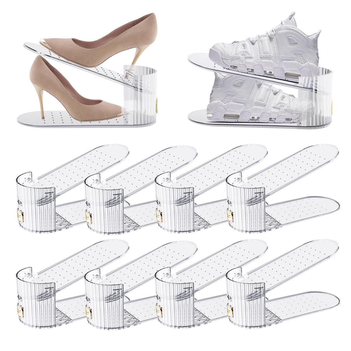 Clear 10 Pack Shoe Slot Organizer, Shoe Stacker Organizer Holders - Image 1