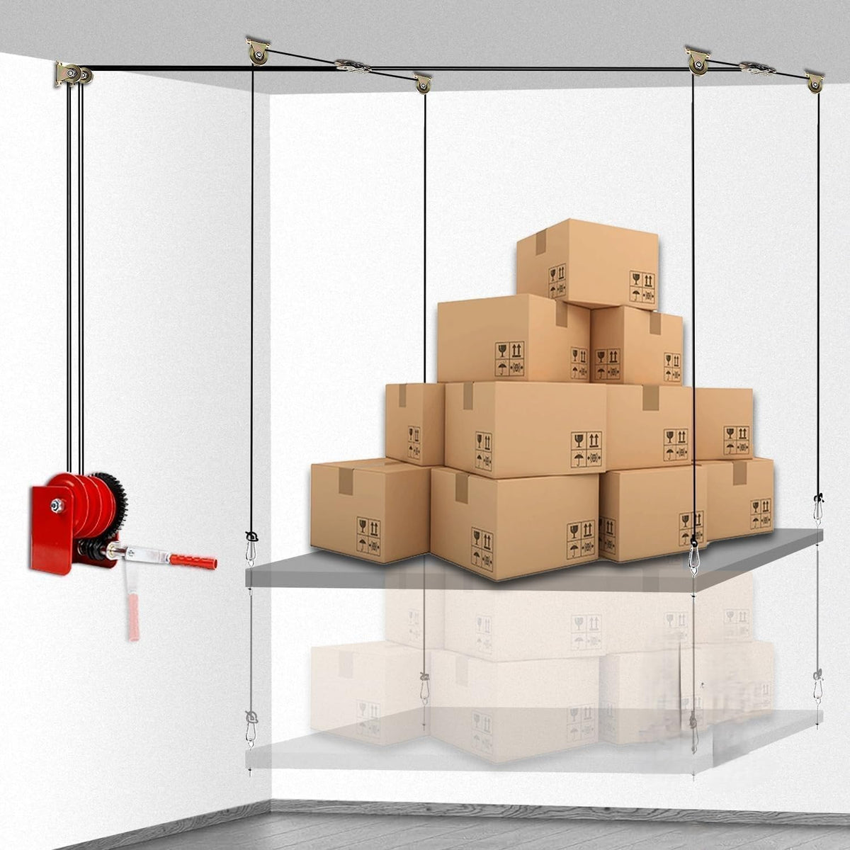 Heavy-duty Overhead Garage Storage Lift Hoist for Organization - Image 1