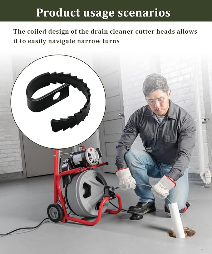 3HDB Heavy-Duty Saw Blade Drain Cleaner Root Cutter for Drain Cleaning General Wire 5/8 to 3/4 Inch Drain Cables