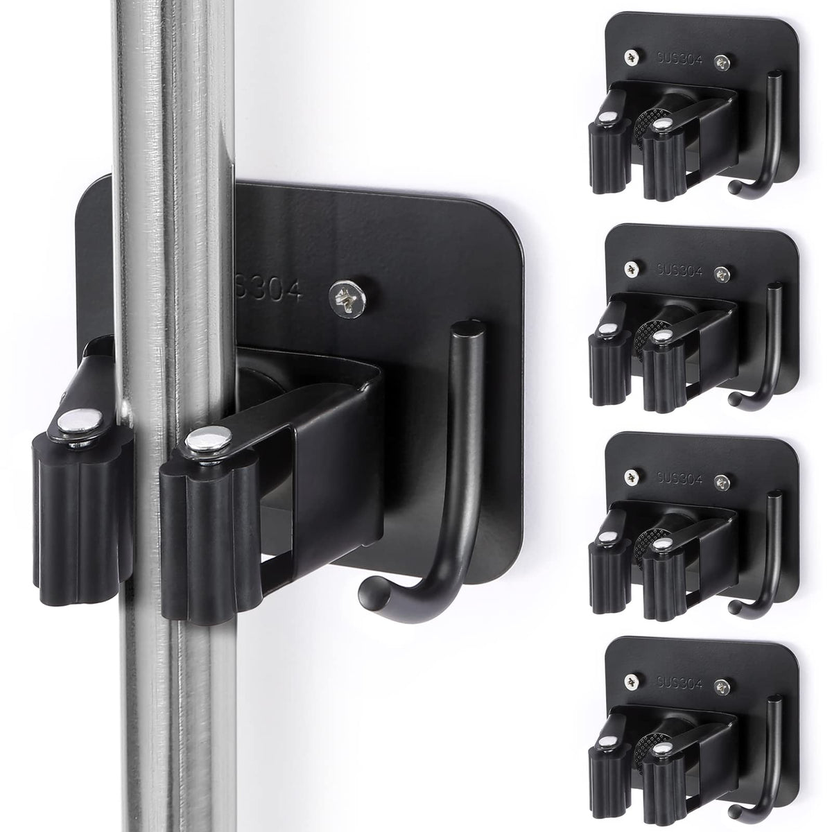 Stainless Steel Broom Holder, Heavy Duty - Image 1