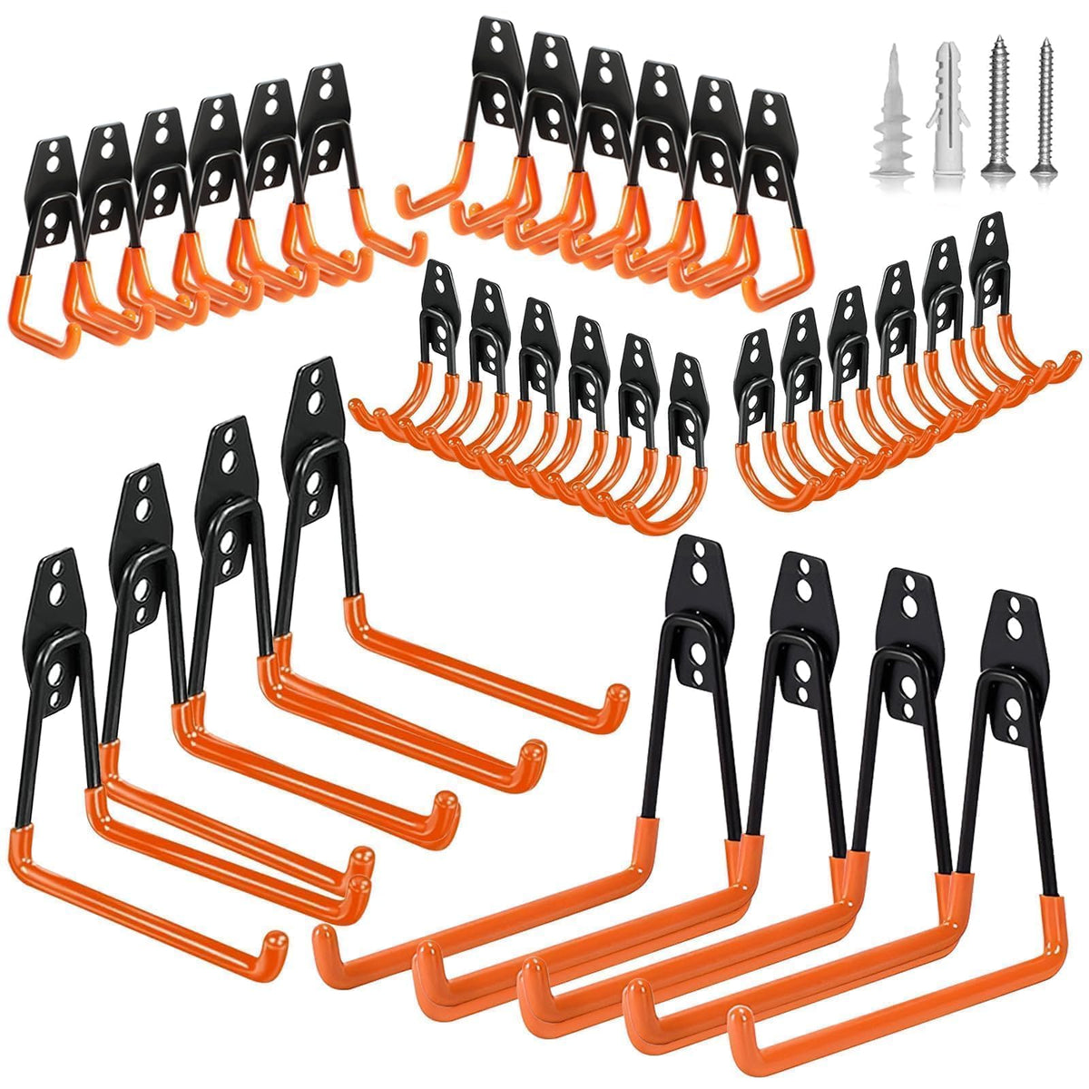 Steel Garage Storage Hooks - 32 Pack Anti-Slip Coating - Image 1