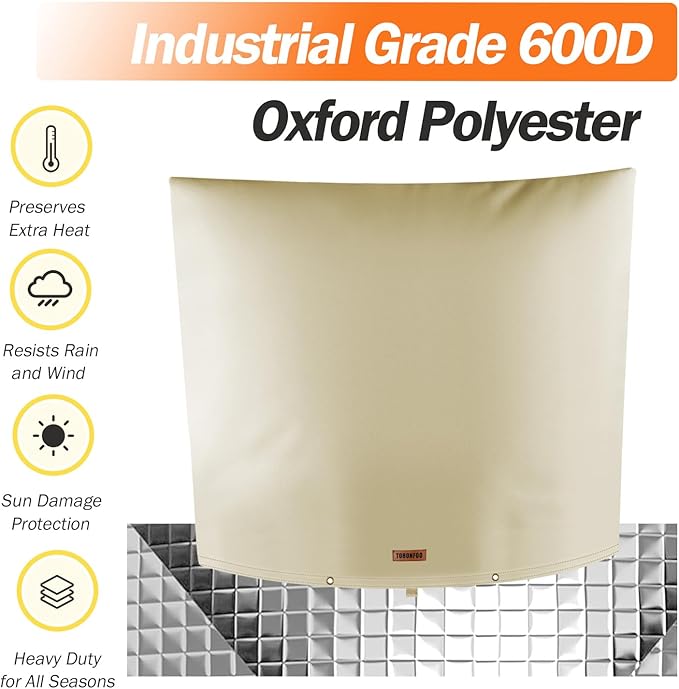 Backflow Preventer Pipe Insulation Cover (5°F) - Irrigation Sprinkler Valve Insulated Pouch - Water Well Pump Cover - Sturdy 5 Layers for Winter Freeze Protection, 70" W x 60" H, Beige
