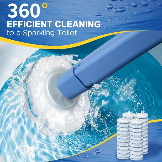 40 Count Toilet Wand Cleaner Refills for Clorox, 5X Cleaning Power Disposable Prefilled Toilet Cleaning Scrubbers, No Falling Apart, Fresh Fragrance