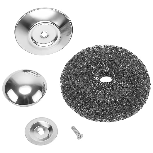 30 PCS Steel Wool Scrubbers with Handle, Equipped with Replacement Steel Scouring Pads, Metal Scrubber for Cleaning Dishes, Pans, Cast Iron, Pots, Grills, Stoves, Sink, Silver