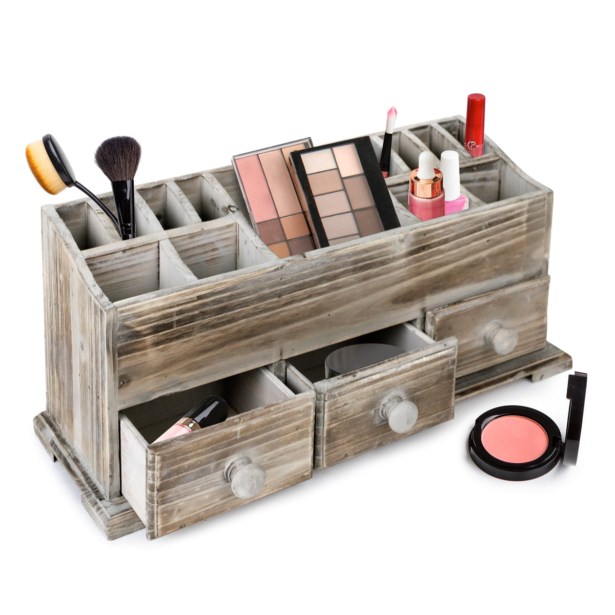 Besti Rustic Vanity Organizer for Cosmetics, Makeup - Image 1