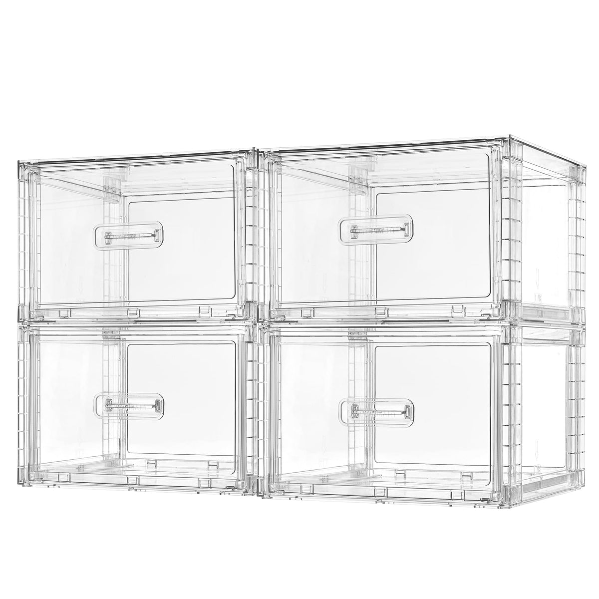 Vtopmart 4 Pack Clear Stackable Closet Storage Drawers 15QT - Image 1
