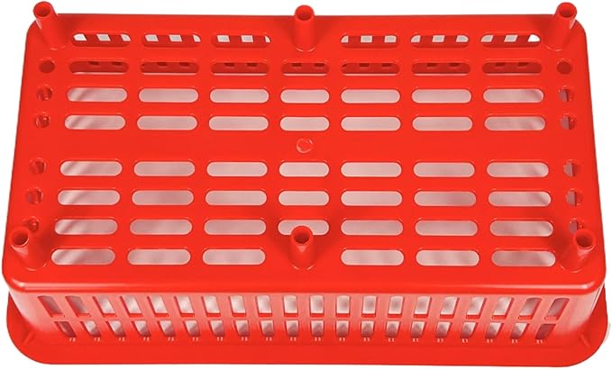 YDB Storage Plastic Drain Basket with Feet for Sorting Live Fresh Shellfish Oyster Abalone Scallop Geoduck Clams Mussels or Garden Harvest 4PCS(Red)