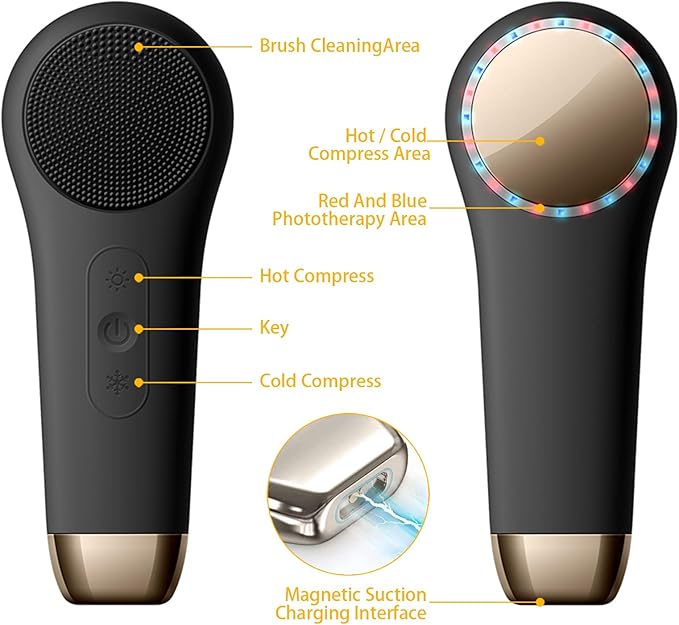 Rechargeable Silicone Electric Face Scrubber – Vibrating Facial Cleansing Brush for Deep Cleansing & Exfoliation, Waterproof, Gentle on Skin, for Men & Women