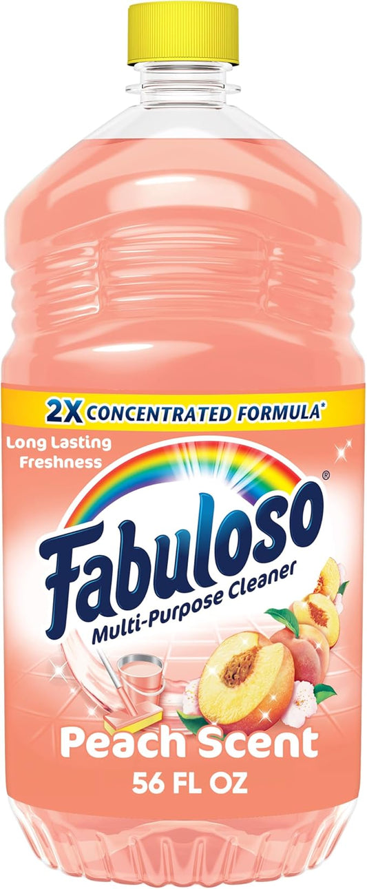 Fabuloso Multi-Purpose Cleaner, 2X Concentrated Formula, Floor Cleaner, Peach Scent, 56 fl oz