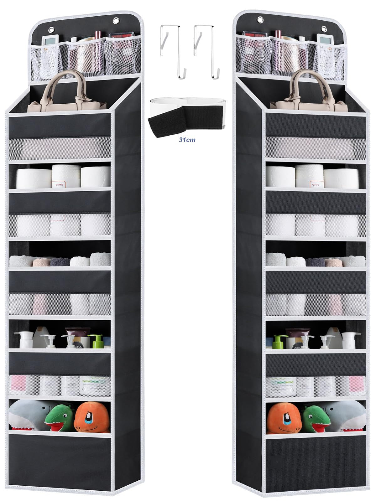 Over the Door Organizer Storage - 5 Tier Hanging Storage shelves - Image 1
