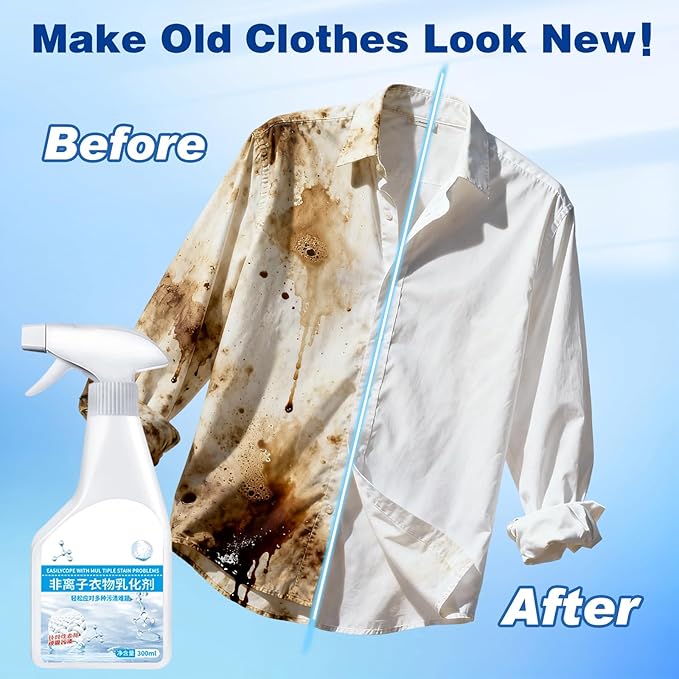 Stain Remover - Chinese Version, Dry Clean on the Go Stain Remover Spray, 300m Laundry Stain Remover Spray,Removal Grease for Clothes Shoes Laundry-Package and Manual in Chinese