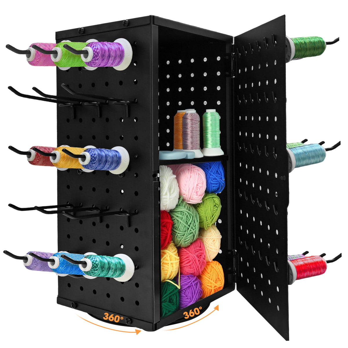 Metal 360° Fully Rotating Thread Rack, Detachable Thread - Image 1