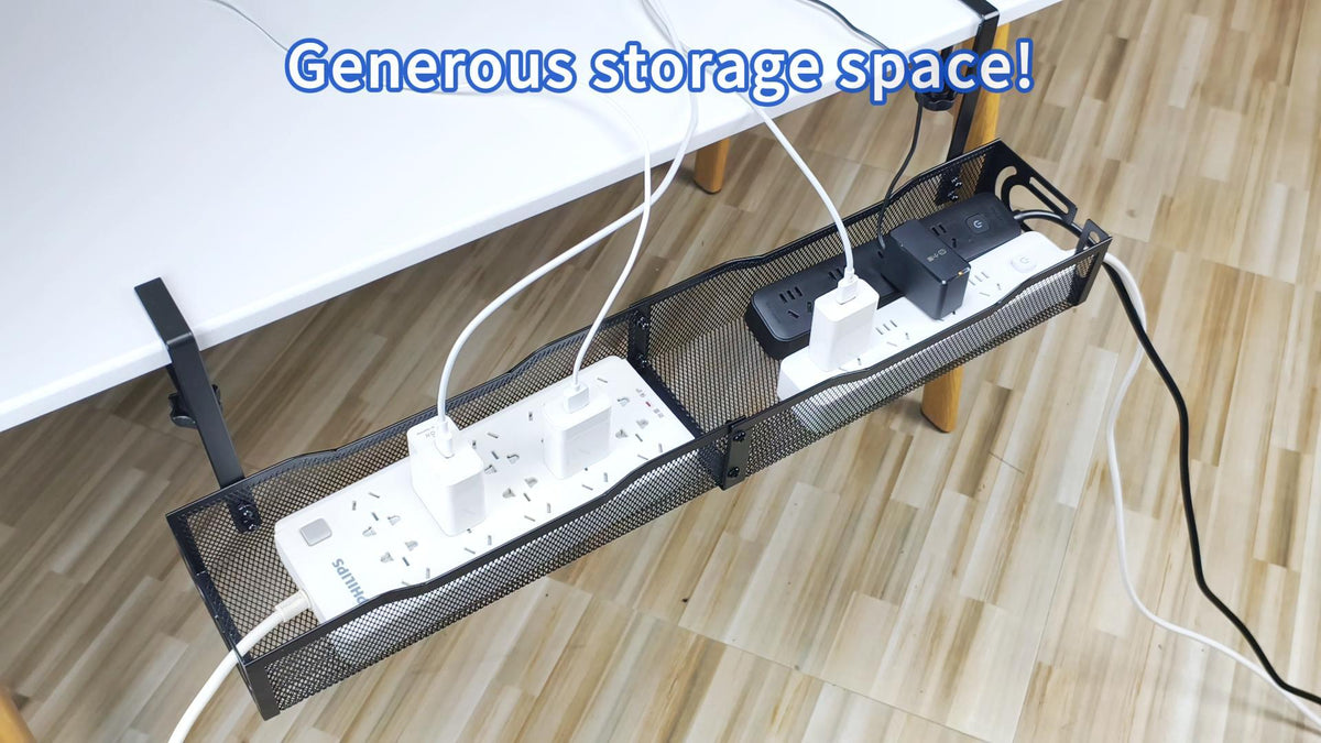 Cable Management Under Desk, 25.3'' No Drill Desk Ca | Cable Managemen - Image 8