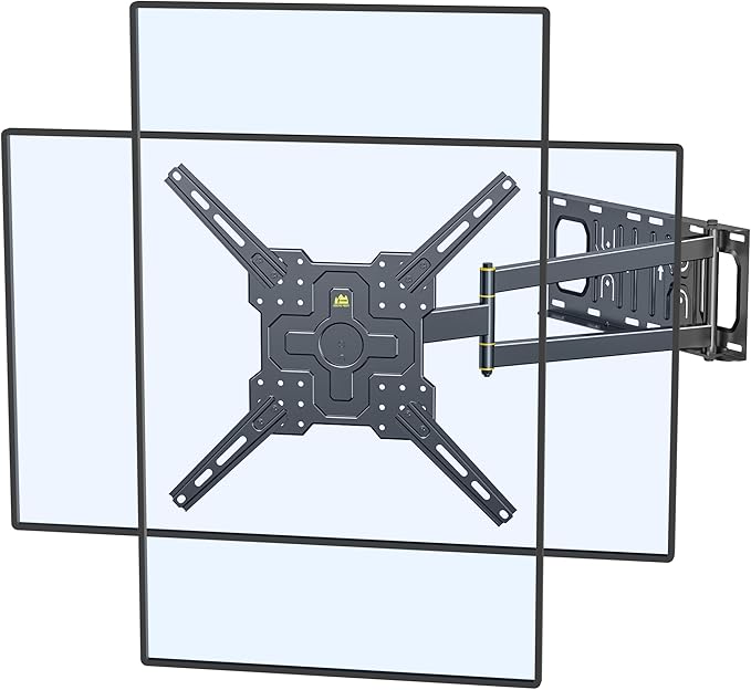 FORGING MOUNT Corner TV Mount with 25.6" Long Arm,Landscape to Portrait Full Motion TV Wall Mount Swivel Tilt Heavy Duty Wall Mount Bracket for 26-65“ Screens,Load 77lbs,VESA 400x400mm,Fit 16" Stud