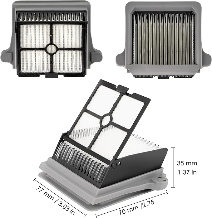 (4 Pieces) Floor ONE S7 Pro HEPA Filters Compatible With Tineco Floor ONE S6/ iFloor 5 Breeze Complete Wet Dry Vacuum Cleaner, Replacement Parts (Note: Not compatible with Floor ONE Stretch S6)