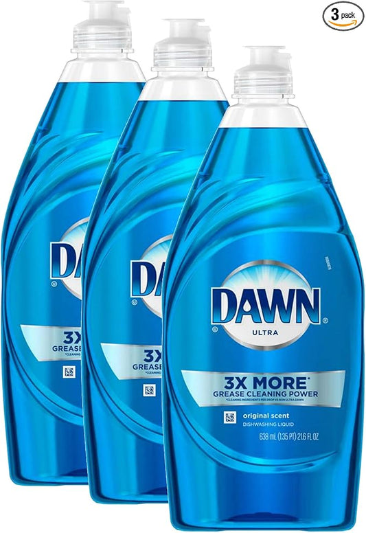Dawn Dish Soap, Ultra Dishwashing Liquid, Original, 24 Fl. Oz (24 Oz Pack of 3)