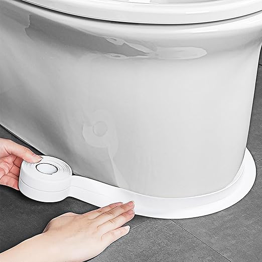 TOUSEA Waterproof Sealing Caulk Tape, Self Adhesive Sealant Strip for Bathroom, Toilet, Kitchen Countertop, Toilet, White