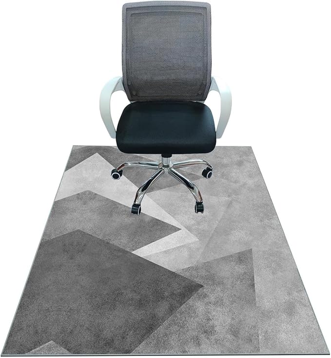 Office Chair Mat for Hardwood Floor,55"*35" Under Desk Mat, Computer Chair Rug,Anti-Slip Floor Protector for Low-Pile Carpet Home Office Grey