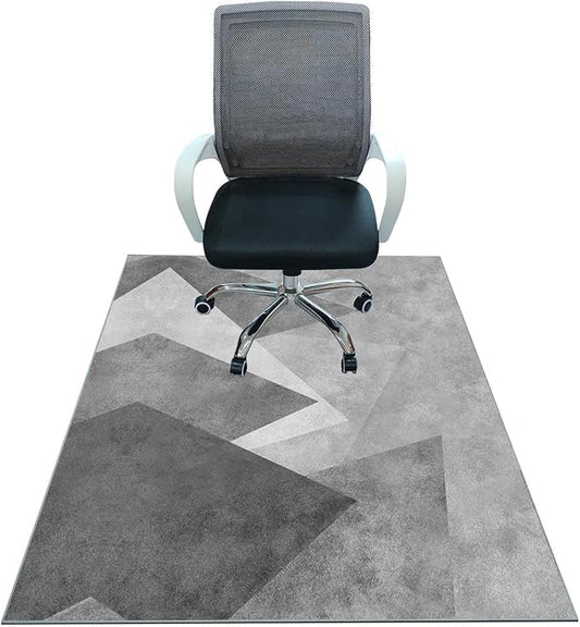 Office Chair Mat for Hardwood Floor,55"*35" Under Desk Mat, Computer Chair Rug,Anti-Slip Floor Protector for Low-Pile Carpet Home Office Grey