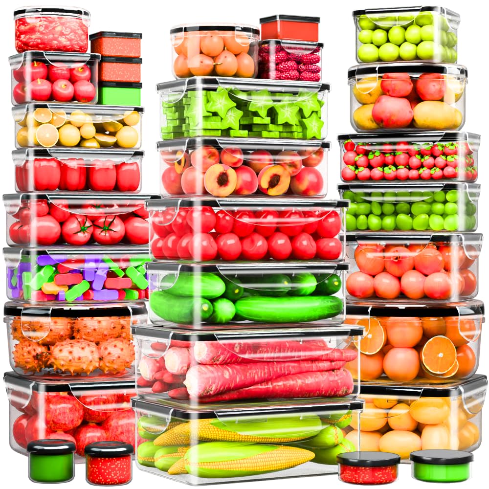 62 Pcs Large Food Storage Containers with Lids Airtight,Total - Image 1