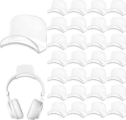 30 Pcs Headset Wall Holder Adhesive Gaming Headset Holder Hooks for Wall Mounting Strong Universal Hooks for Headsets, Game Pads, Hats, Closets, Doors(Clear)