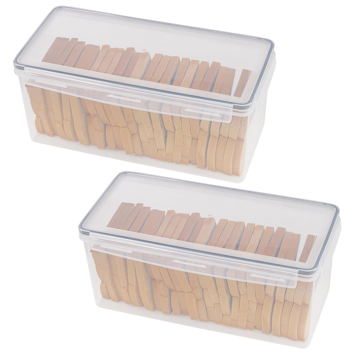 Tiawudi 2 Pack Bread Box, Plastic Bread Container - Image 1