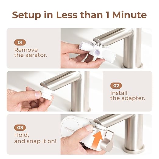 Waterdrop Water Filter for Sink Faucet 2.0, Bathroom Sink Water Filter Faucet for Skin, 0.01 Micron, Reduce Chlorine & Scale Control and BFTF1 Replacement Filter