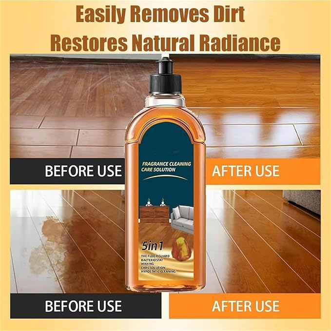 5-In-1 Floor Cleaner Pro, Hardwood Surface Wax/Shine/Oil, 2026 New Cleaning Care Solution, Odor Remover for Hardwood Floors for Mopping Home, Kitchen And Bathroom (1set)