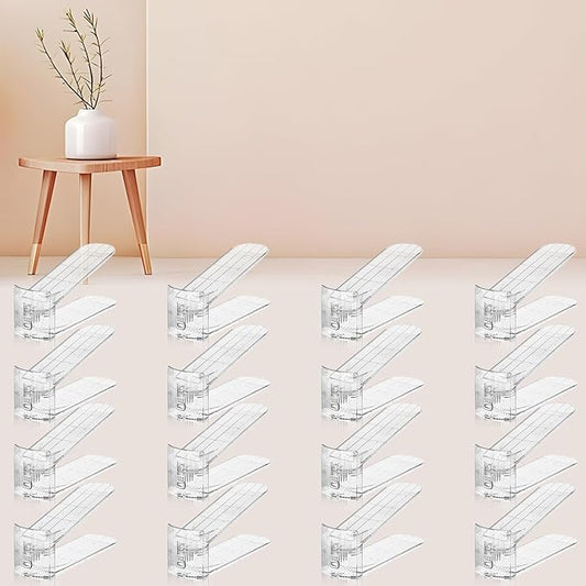 Shoe Slots Organizer for Closet,16 Pack Shoe Stacker Shoe Rack Organizer for Closet Space Saver Storage Shoe Holder Organization(Transparent)