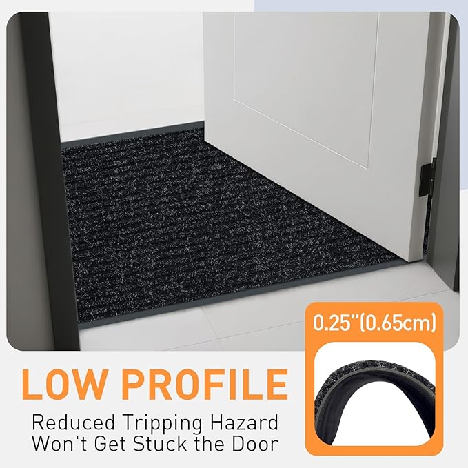 Front Door Mat Indoor Outdoor Entrance, 4ft x 54ft Non Slip Custom Size Outdoor Mat, Commercial Easy Clean Door Mat, Low-Profile Doormat Welcome Floor doormats, Resist Dirt for Front Door Patio Decor