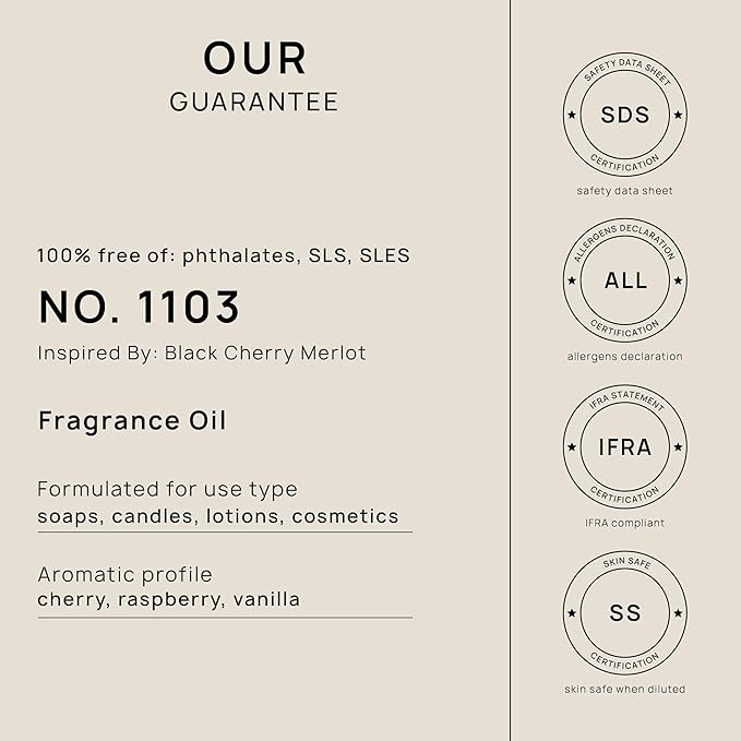 VINEVIDA [32oz] Black Cherry Merlot Fragrance Oil for Candle Making - Made in USA Scents for Soap Making - Natural Candle Fragrance Oil