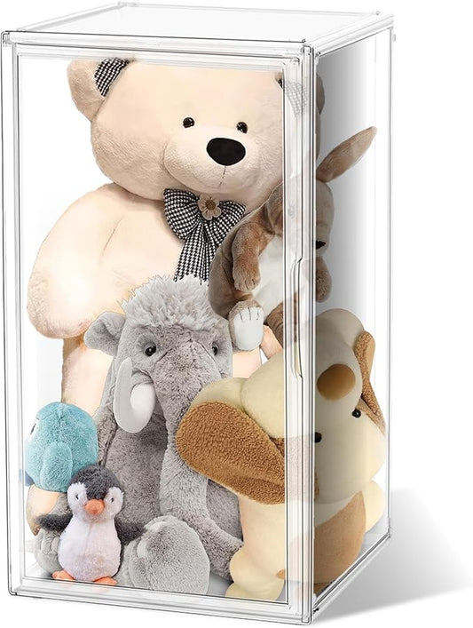 23.6'' Tall Acrylic Display Case for Collectible, XXXXX-Large Purse Handbag Organizer 13.8''x12.2''x23.6'' Clear Boot Totes Storage Box Transparent Huge Figure Collectibles Showcase with Magnetic Lid