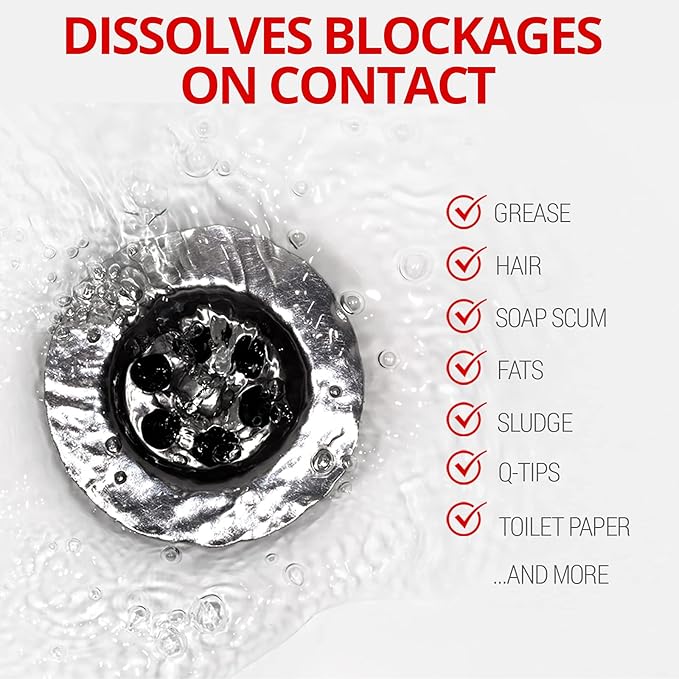 DETCO-Clean LINE Drain Cleaner and Unblocker - Industrial Strength, Fast-Acting Liquid Formula, Unclogs Pipes and Drains Quickly, 32 Ounce Bottle