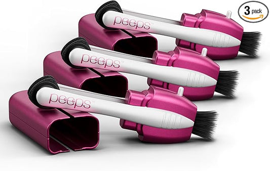 CarbonKlean Peeps Glasses Cleaner - for Eyeglasses, Reading Glasses, and More - Lens Cleaner with Carbon Microfiber Tech - Soft Touch Pink - 3 Count