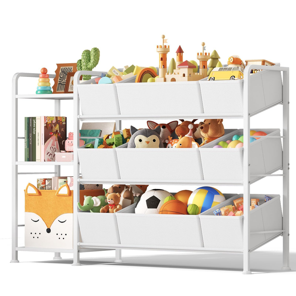 BBLIKE Kids Bookshelf and Toy Storage Organizer with 9 - Image 1