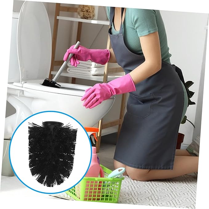 10pcs Toilet Brush Heads Replacement with Stiff Bristles Easy to Install Heavy Duty Scrubber Pack for Bathroom Cleaning Compatible with Handles Plastic Design for Home and Hotel