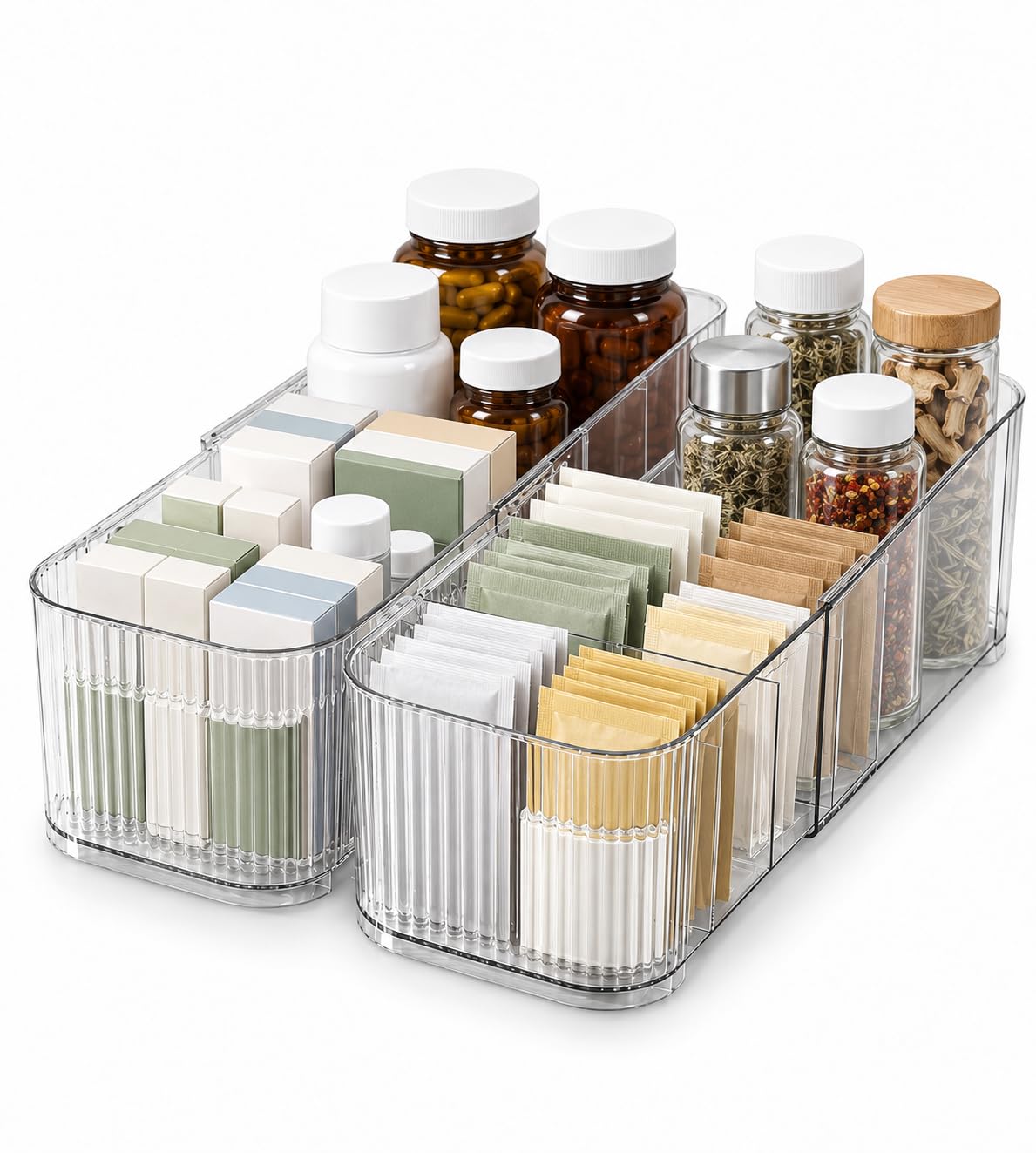 2-Pack Expandable Deep Drawer & Cabinet Organizer Bins - Image 1