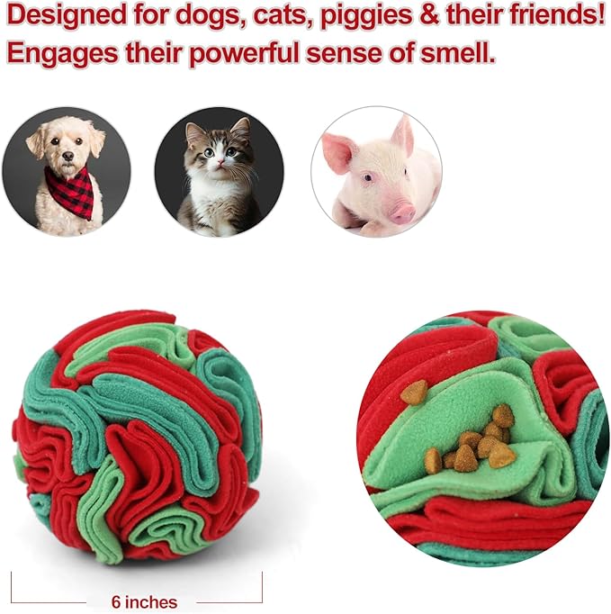 Snuffle Ball for Dogs - Interactive Dogs Toys to Keep Them Busy, Dog Puzzle Toy, Dog Enrichment Toys for Small, Medium Pets Daily Companionship, Training Reward Gift