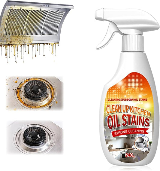 New Upgrade Kitchen Cleaner, Clean Up Kitchen Oil Stains Spray, Multi-purpose Oils Stain Cleaner, Suitable for Pots, Pans, Countertops & Appliances(240ml/8.45oz)