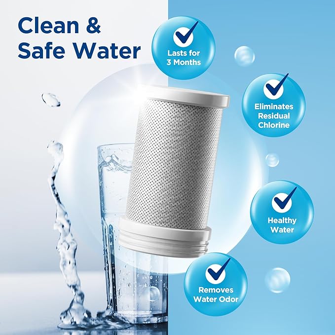 Advanced Faucet Water Filter Replacement – Easy Installation Pure Water Filters Replacement Fit for Kitchen & Bathroom Sinks – Leak-proof, BPA - Free Filter Replacement