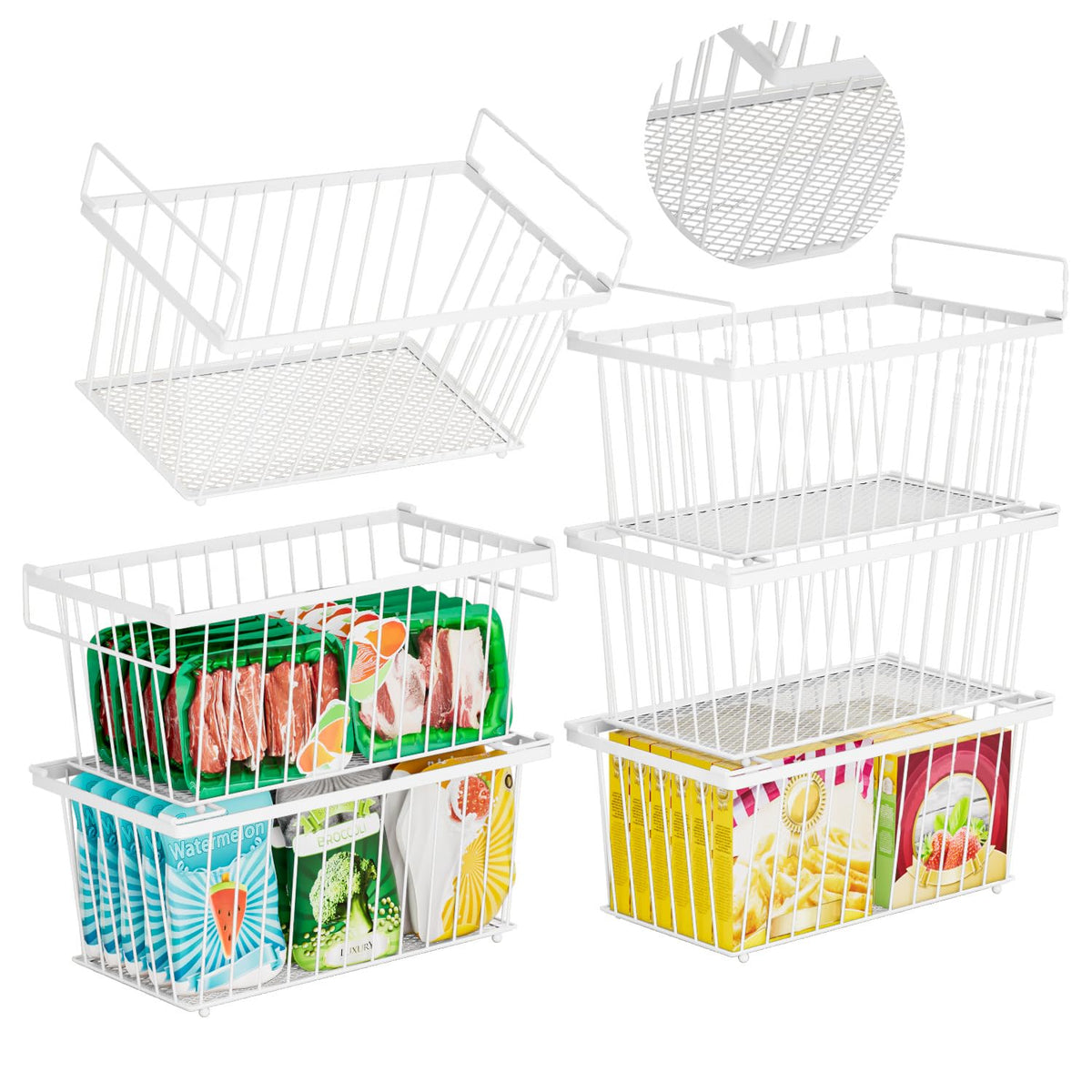 Enhanced Leak-Proof Bottom, Small Freezer Organizer Bins - Image 1