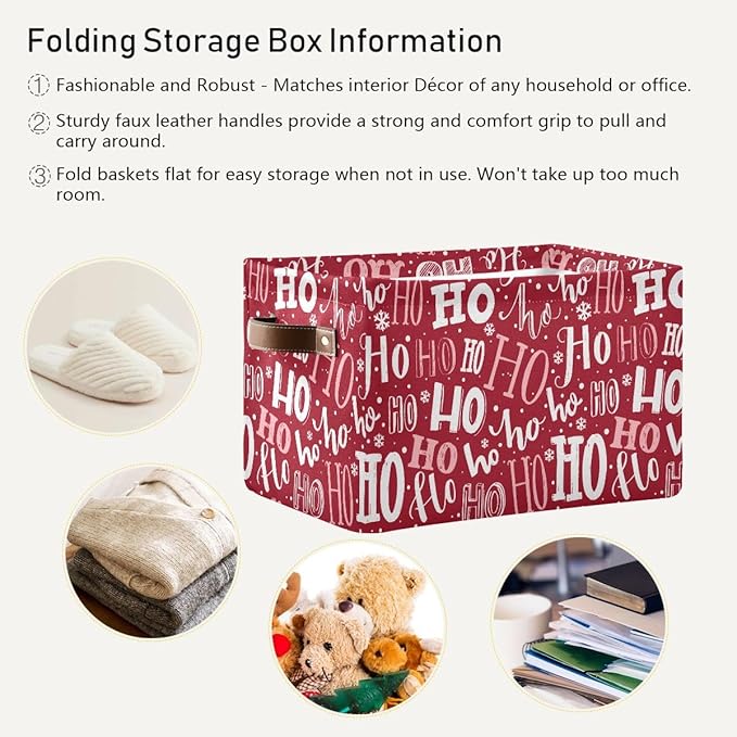 Christmas Rectangular Storage Basket Organizer Bin Shelf Baskets For Clothes Gifts For Home Office Dorm