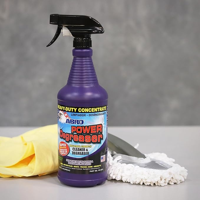 ABRO Heavy Duty Power Degreaser, High Performance Multifunctional Auto Engine Degreaser for Quick and Easy Removal of Grease, Oil, Dirt &Grime, Engine Cleaner & Car Metal Cleaner, 32 oz