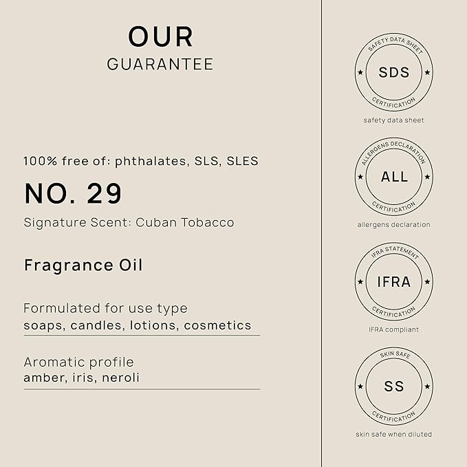 VINEVIDA [128oz] Cuban Tobacco Fragrance Oil for Candle and Soap Making - Natural Scents Made in USA